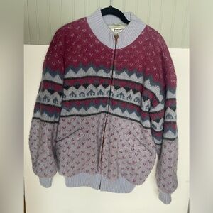 Vintage Icelandic Arctic Sheep Wool Bomber Jacket